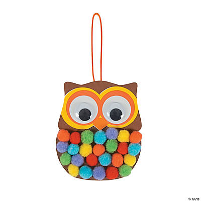 Pom-Pom Owl Ornament Craft Kit - 12Pk