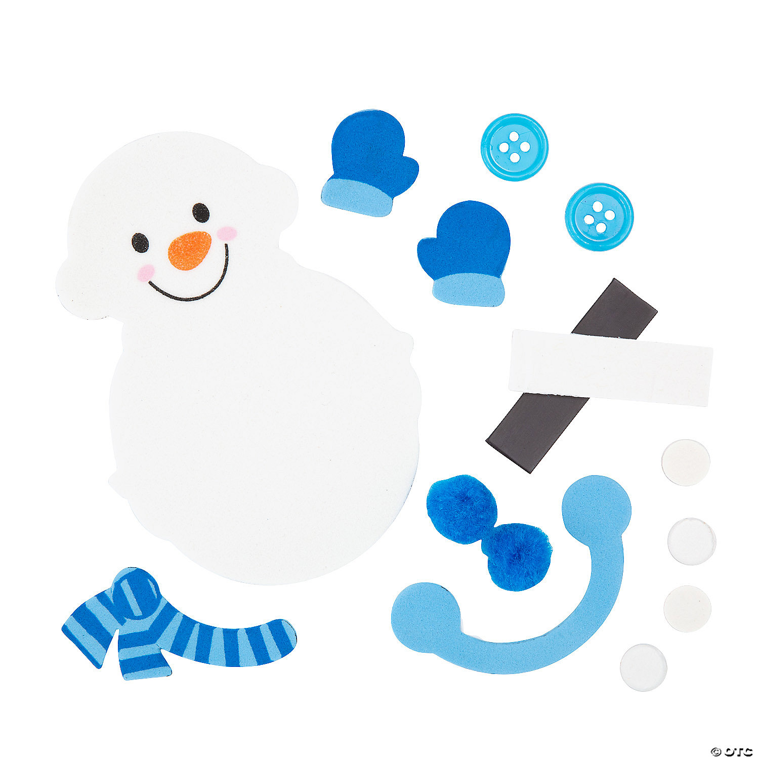 Pom-Pom Snowman Magnet Craft Kit - 12Pk