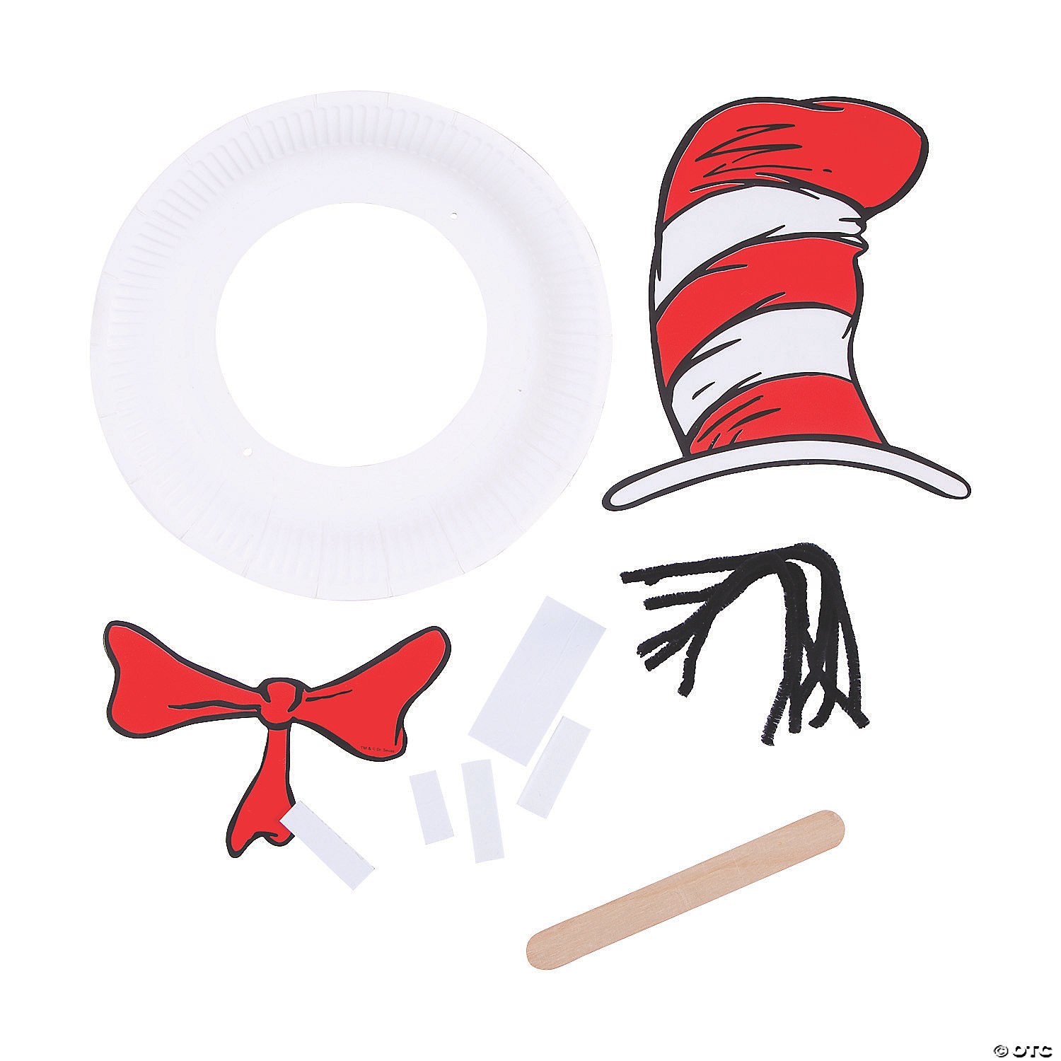 Dr. Seuss Paper Plate Photo Prop Craft Kit-12Pk