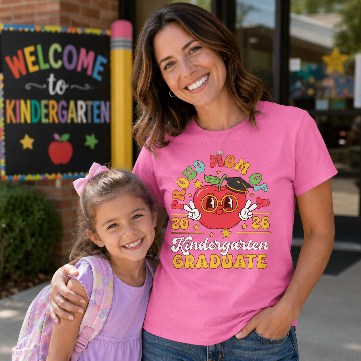 Proud Mom of a Kindergarten Grad Pink T-shirt