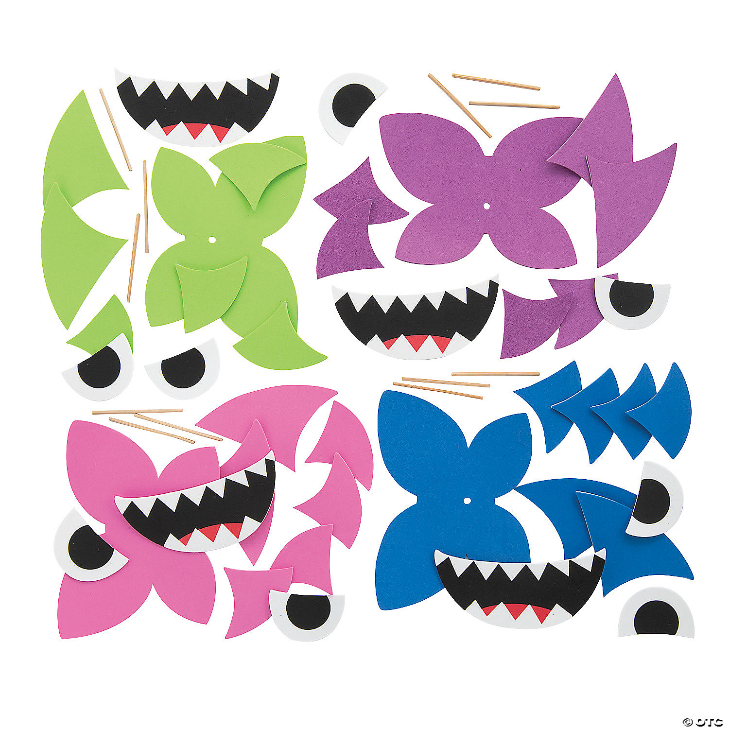Smiling Shark Pumpkin Decorating Craft Kit-24Pk