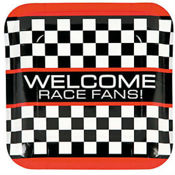 Racing Large Square Dinner Plates- 8 Pk