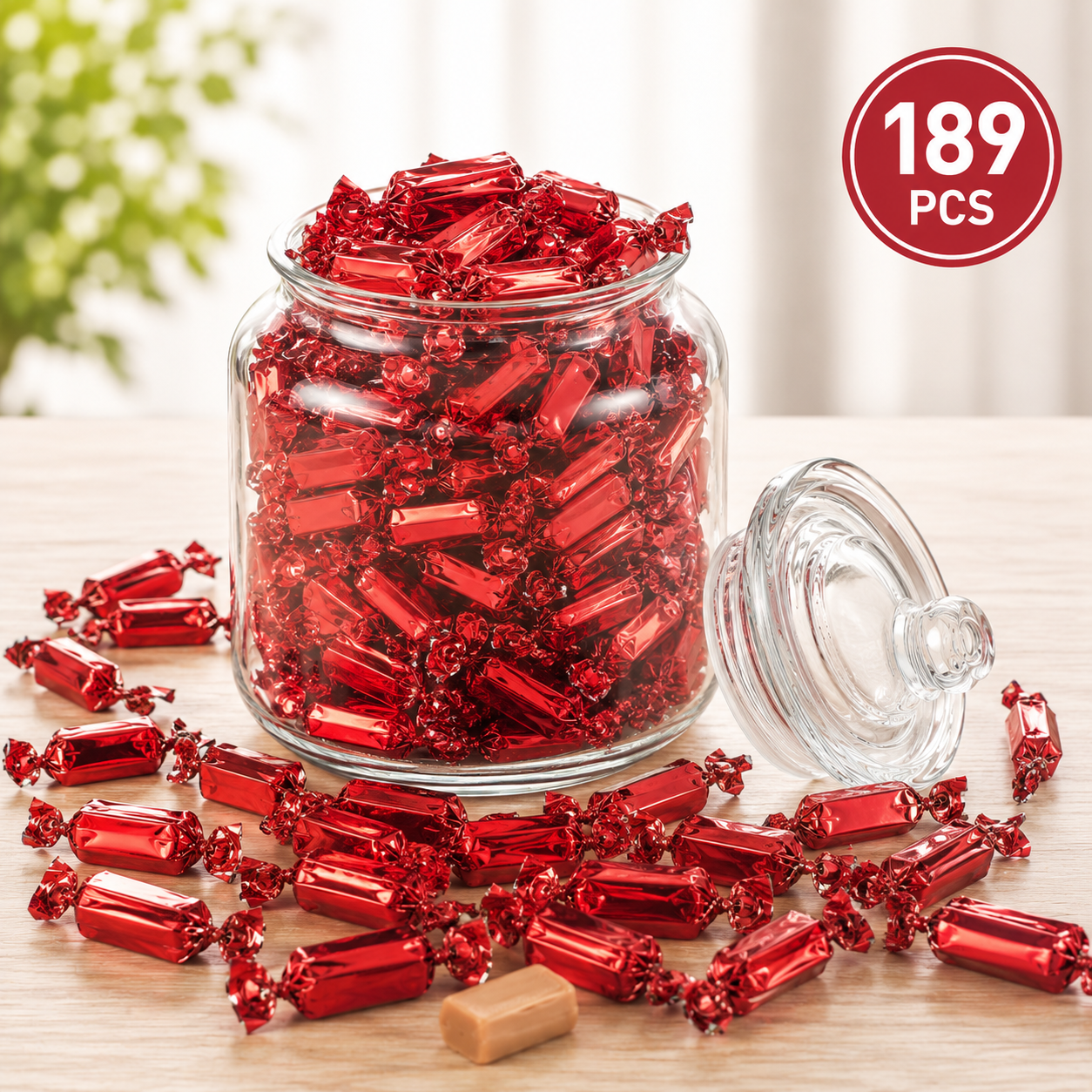 Red Foil-Wrapped Caramels - 189pcs