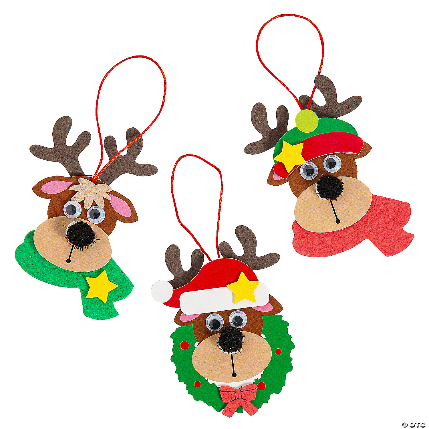 Reindeer Christmas Ornament Craft Kits- 12 Kits
