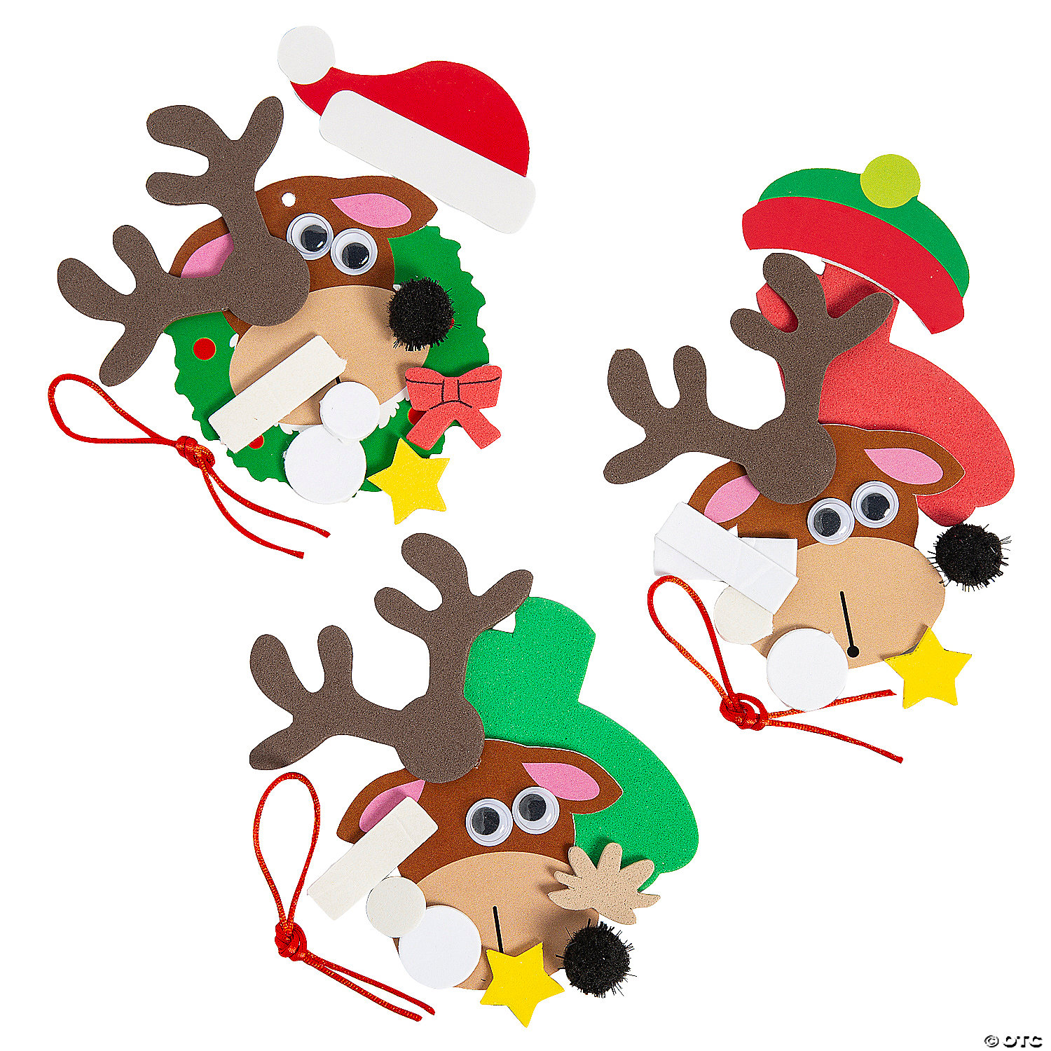 Reindeer Christmas Ornament Craft Kits- 12 Kits