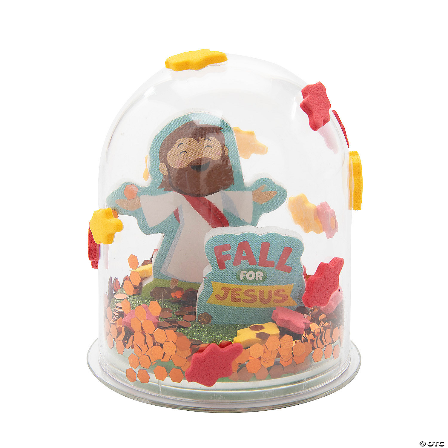 Religious Fall for Jesus Glitter Globe Craft Kit-12Pk