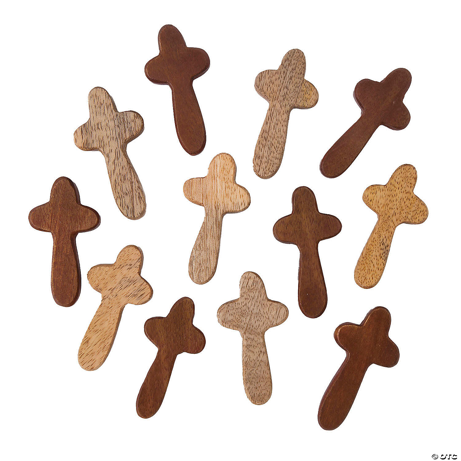 Religious Wooden Comfort Pocket Crosses-12Pk