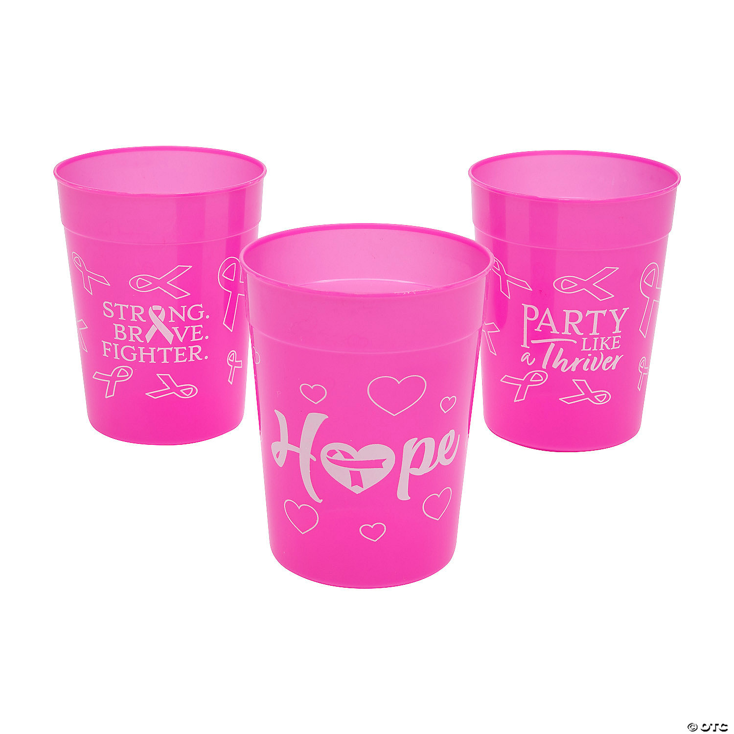 Breast Cancer Thriver Plastic Cups - 24Pk