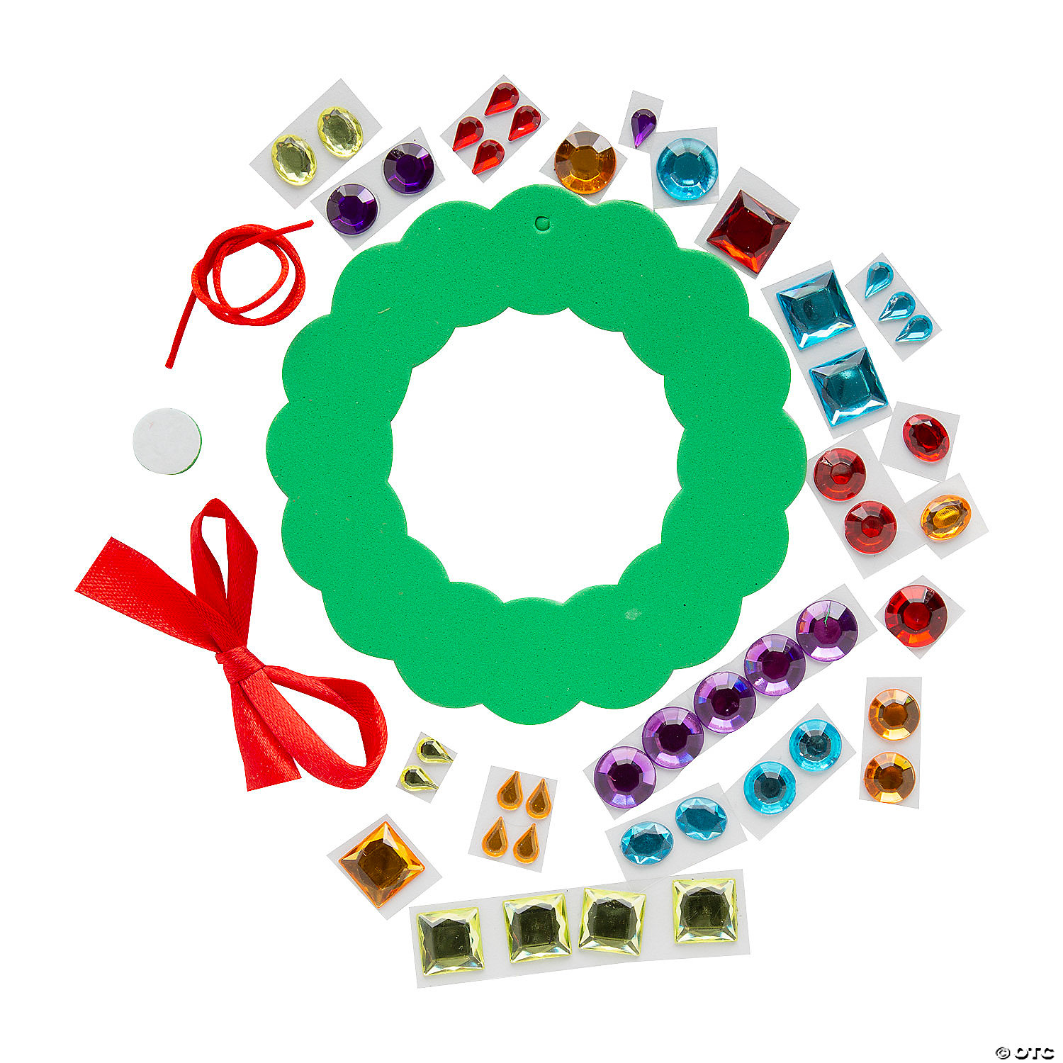 Disco Christmas Wreath Ornament Craft Kit - 12 Pack