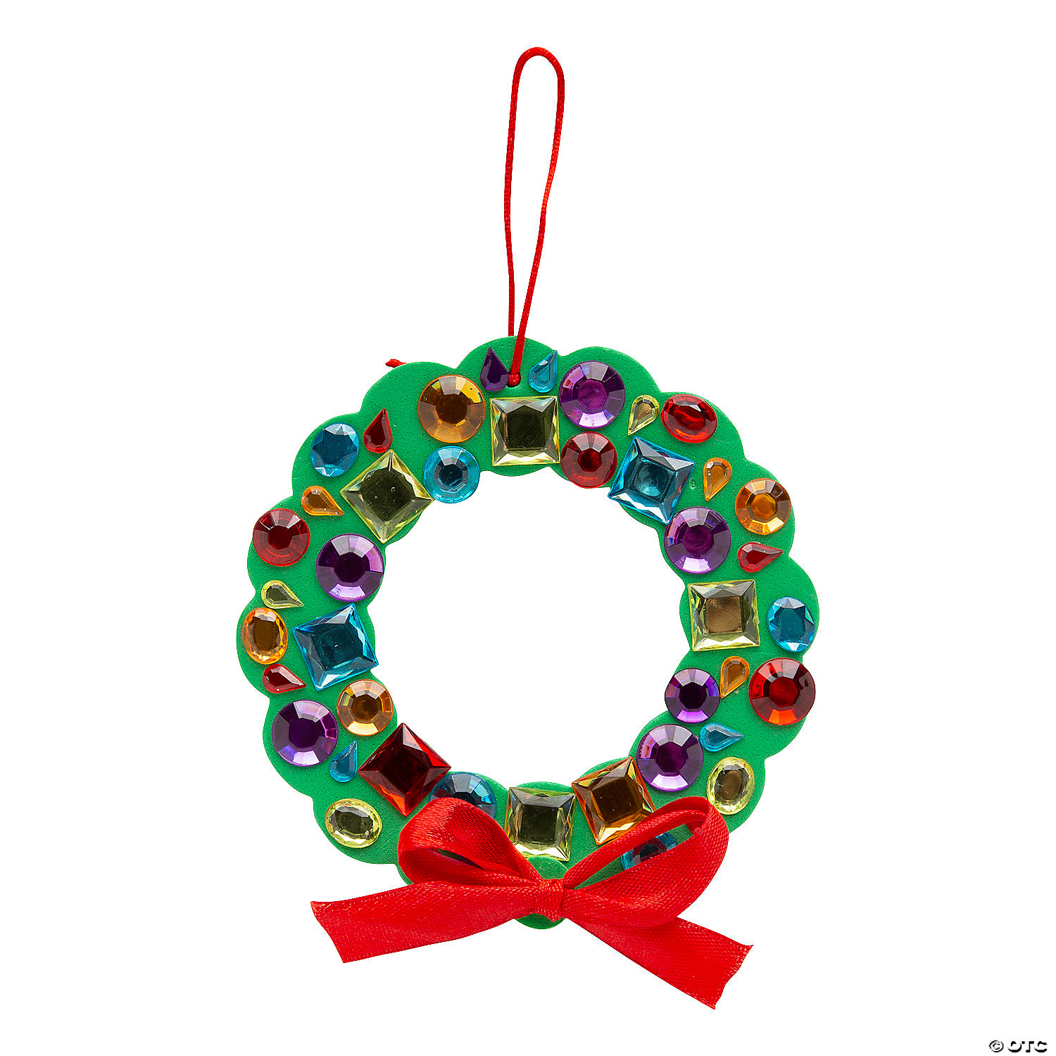 Disco Christmas Wreath Ornament Craft Kit - 12 Pack