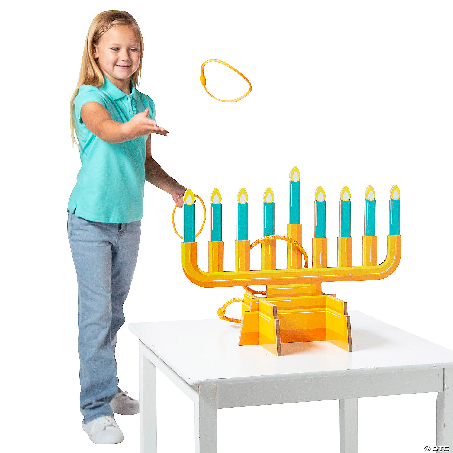 Hanukkah Menorah Wood Ring Toss Game