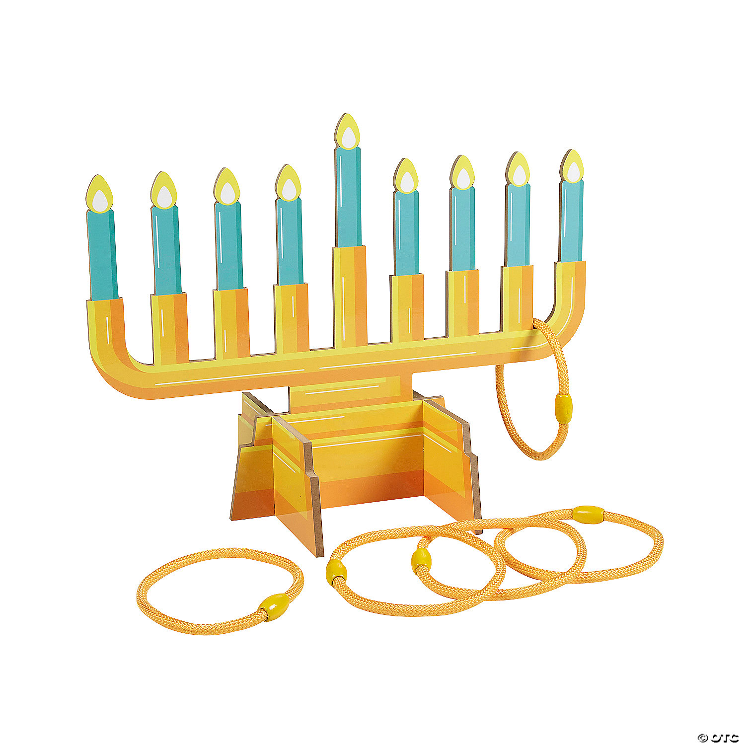 Hanukkah Menorah Wood Ring Toss Game