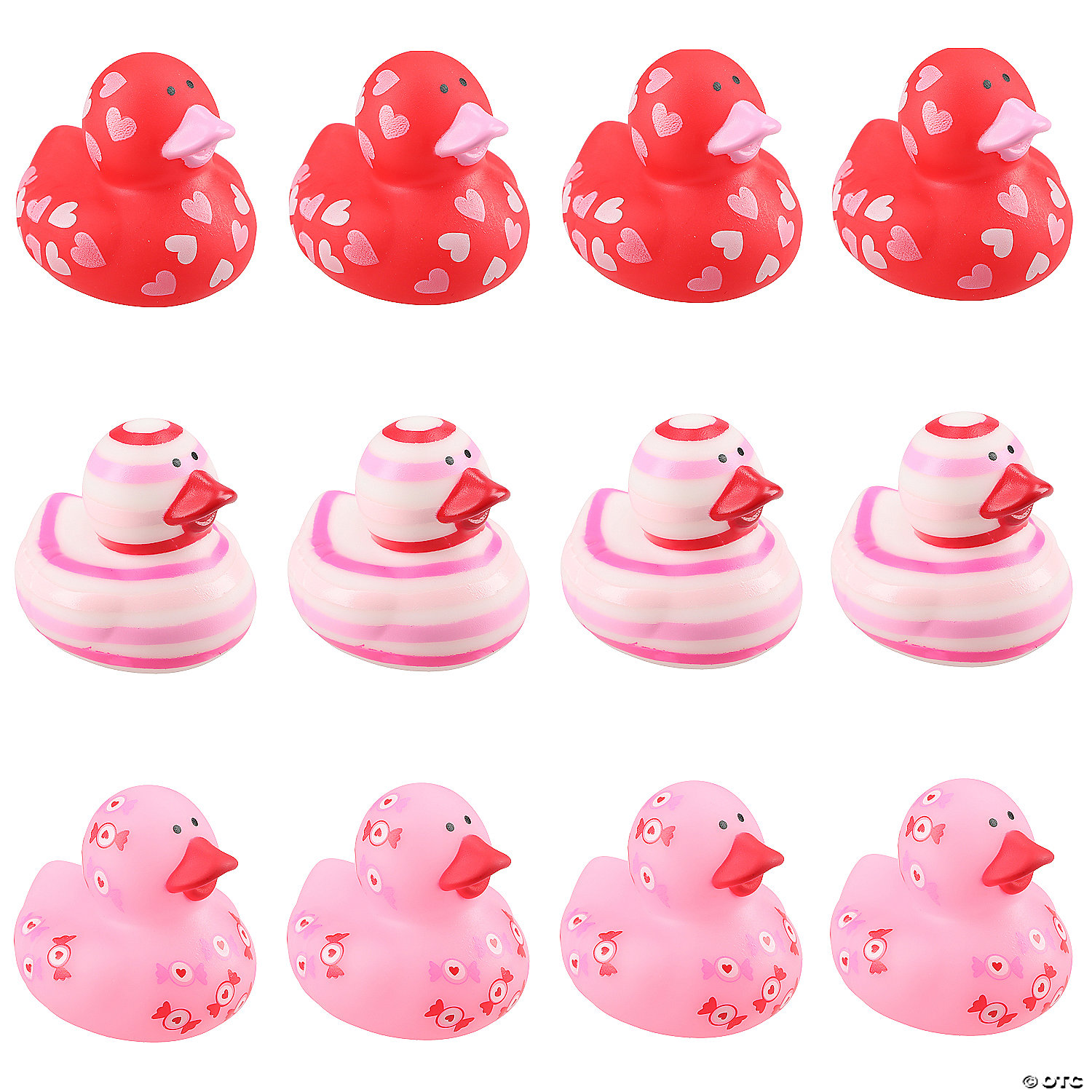 Sweet Soiree Stripes & Hearts Rubber Ducks-12 Pack