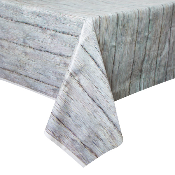 Rustic Wood Textured Plastic Table Cover 54
