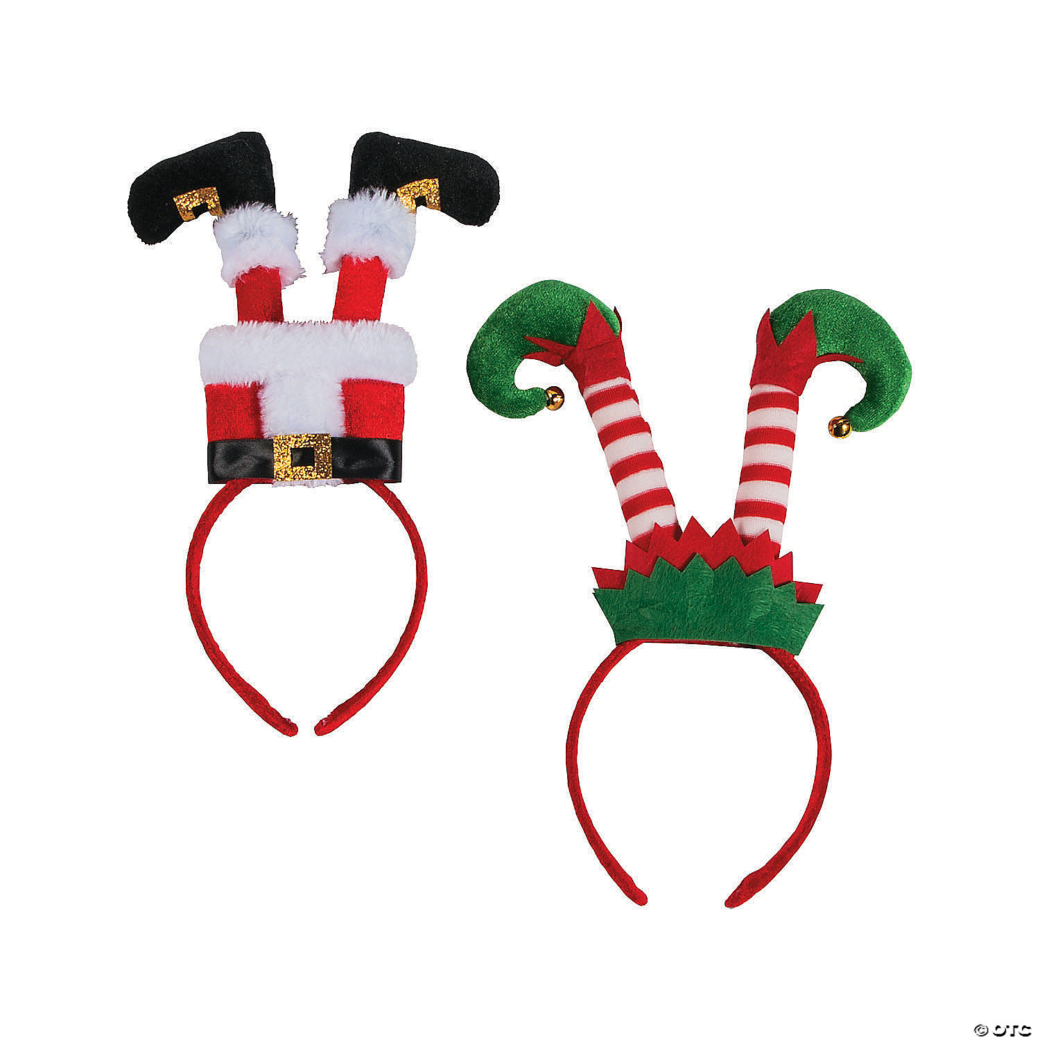 Santa & Elf Legs Headbands - 6 Pack