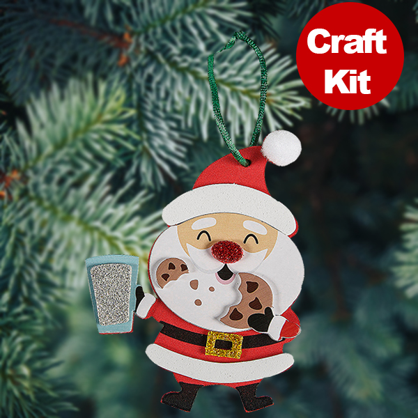 Santa Eating Cookies Ornament Craft Kit