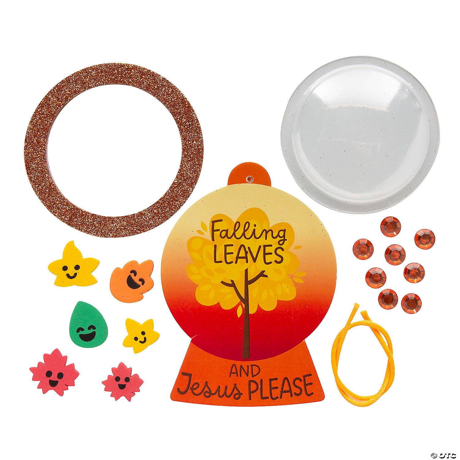 Religious Fall Leaves Shaker Ornament Craft Kit-12Pk