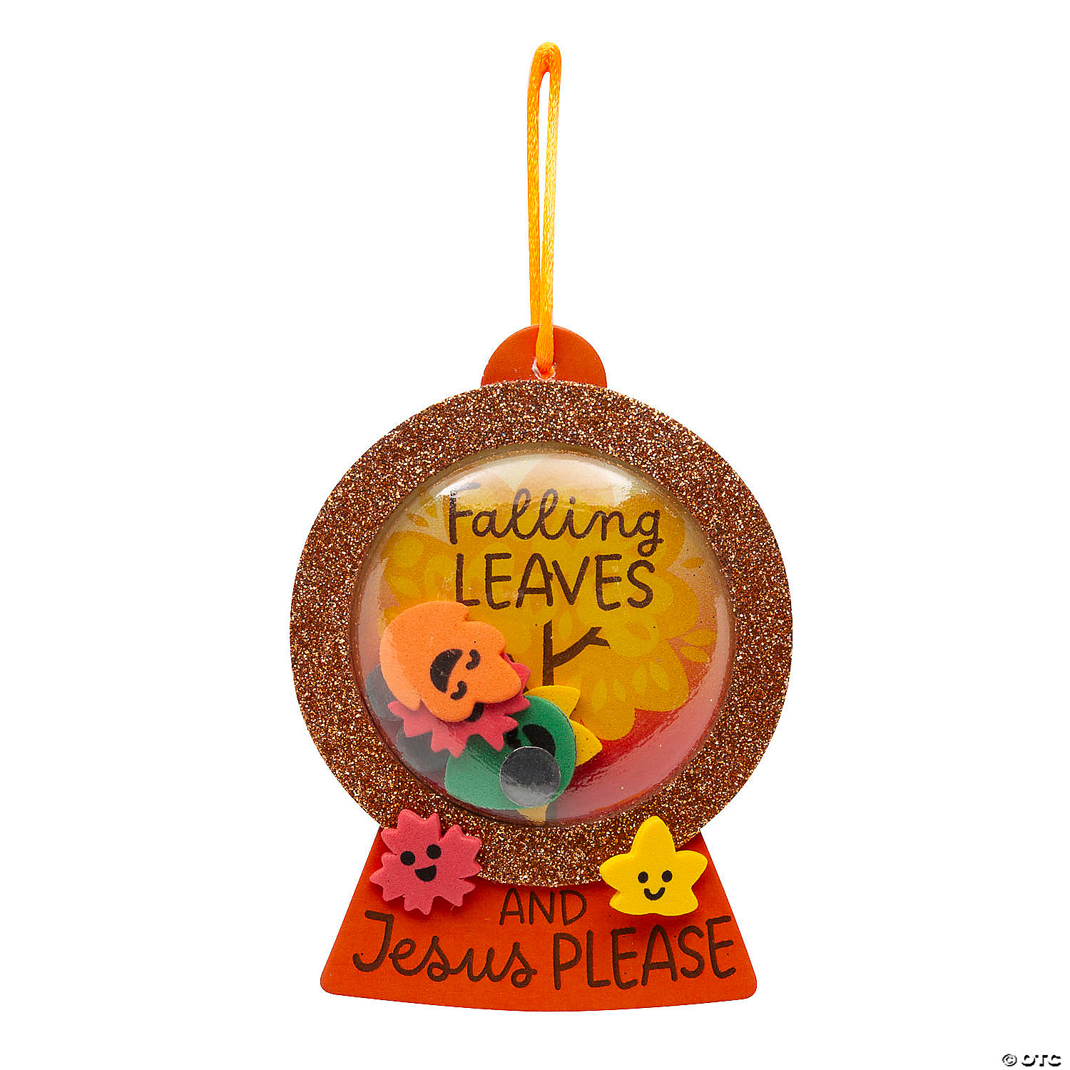 Religious Fall Leaves Shaker Ornament Craft Kit-12Pk