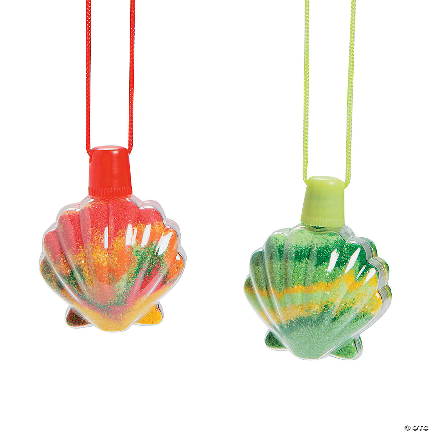 Sea Shell Sand Art Bottle Necklaces - 12 Pk