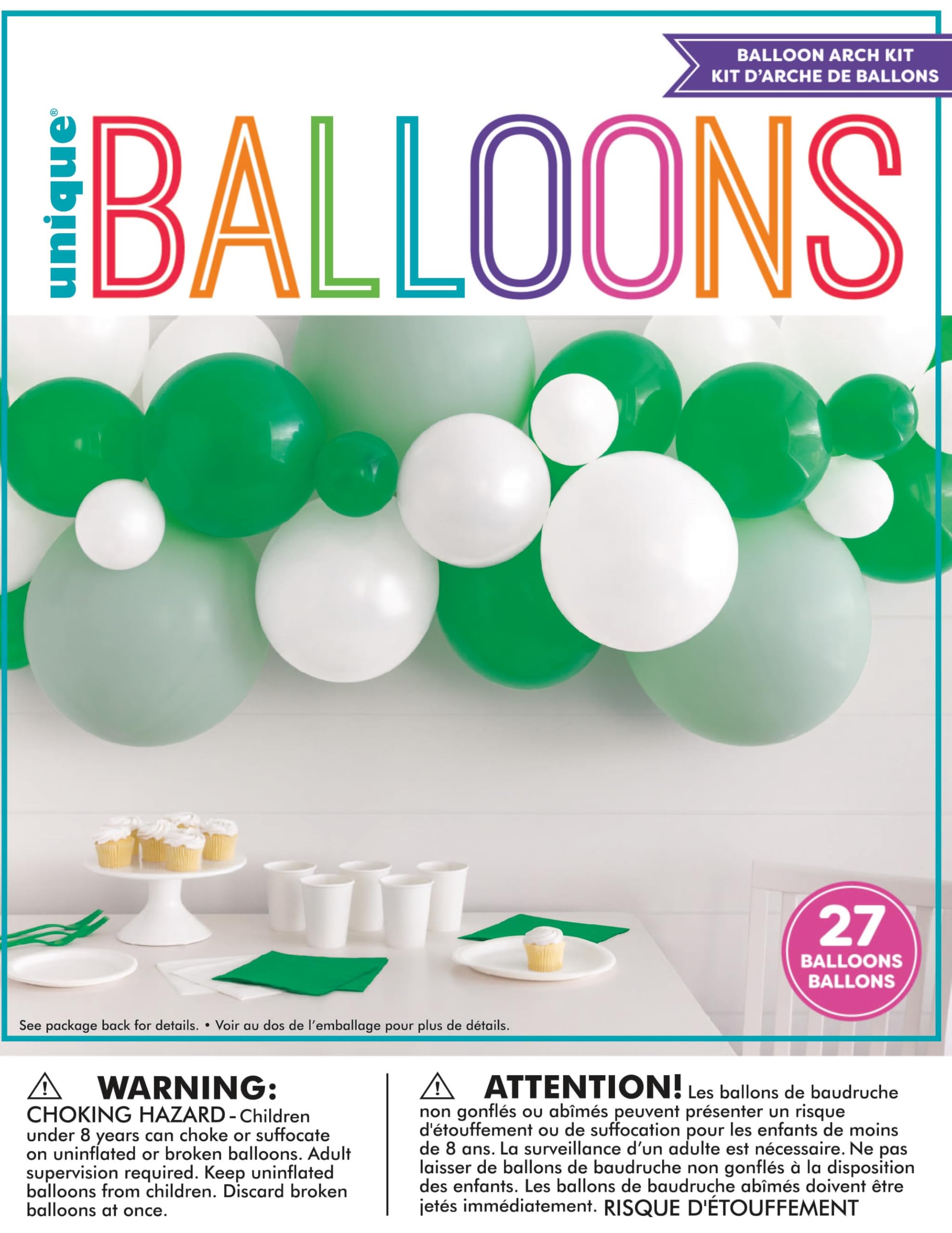 Deluxe Shades of Green Balloon Arch Kit - 27 Piece