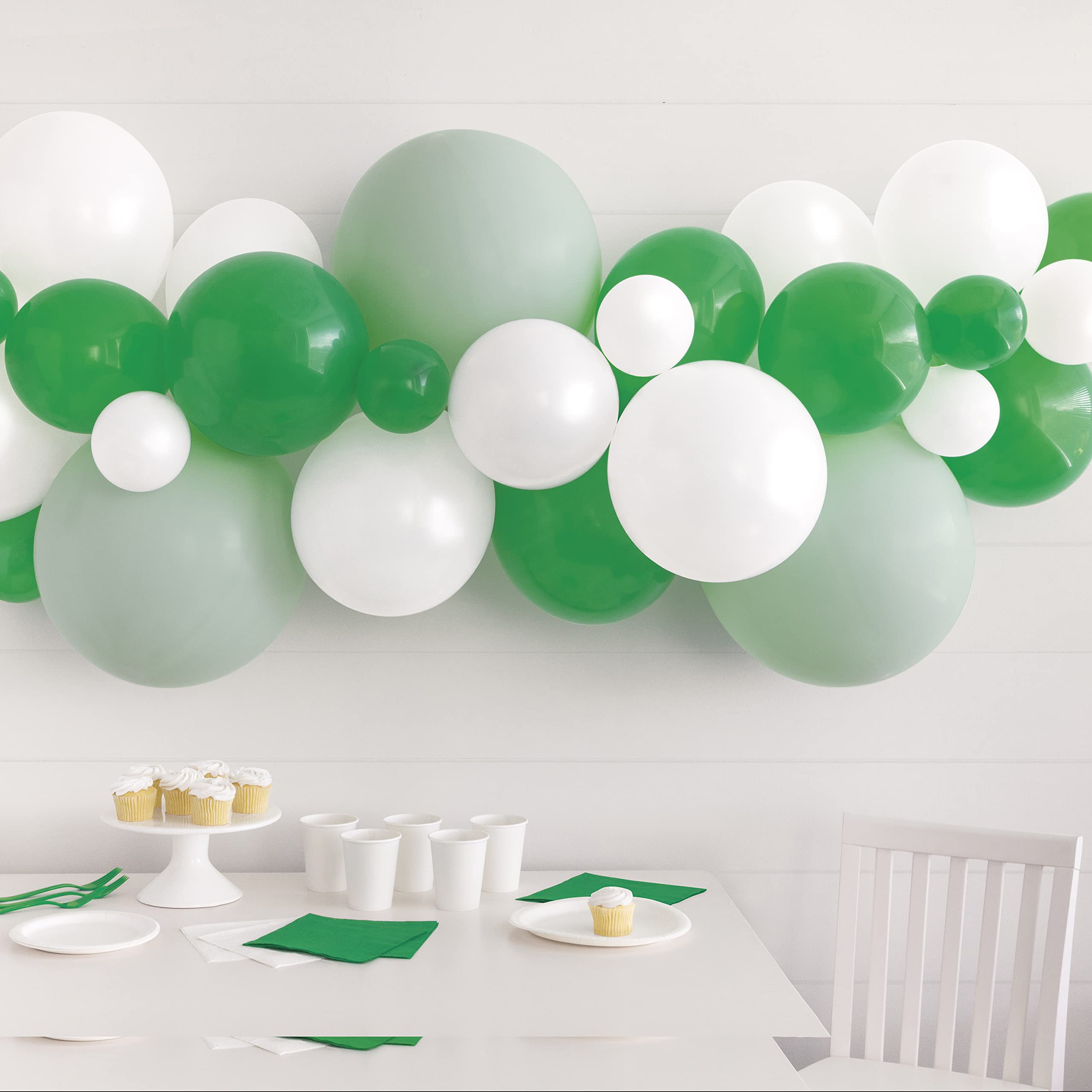 Deluxe Shades of Green Balloon Arch Kit - 27 Piece