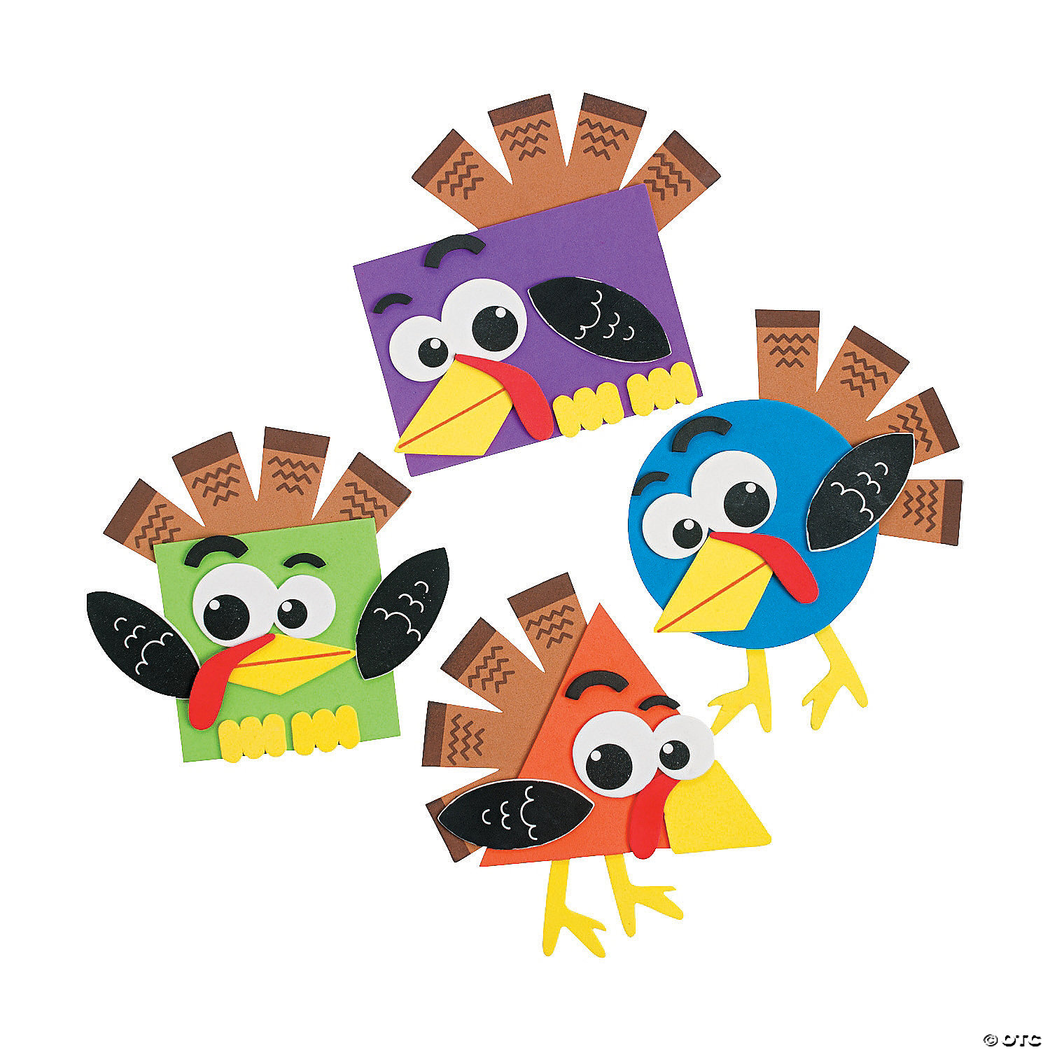 Foam Shape Turkey Craft Kits - 12 pk