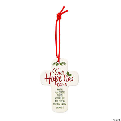 Religious Hope Ceramic Christmas Ornament-12 Pack