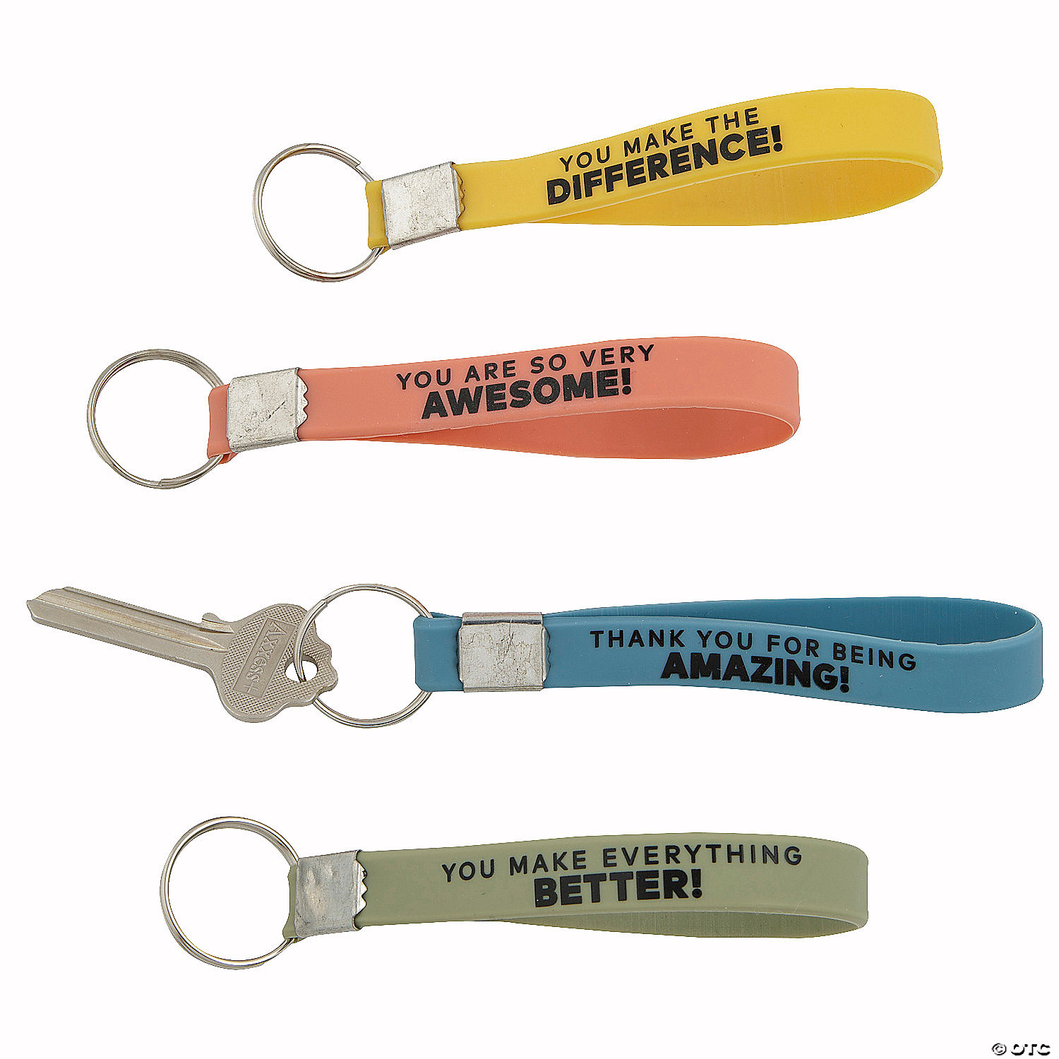 Inspirational Appreciation Silicone Keychains-12 Pack