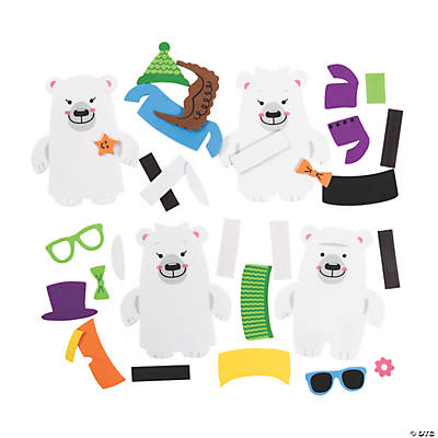 Silly Polar Bear Magnet Craft Kit-12 Pack