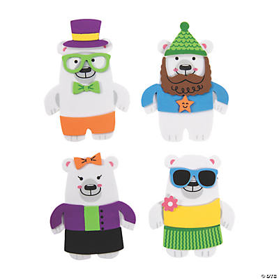Silly Polar Bear Magnet Craft Kit-12 Pack