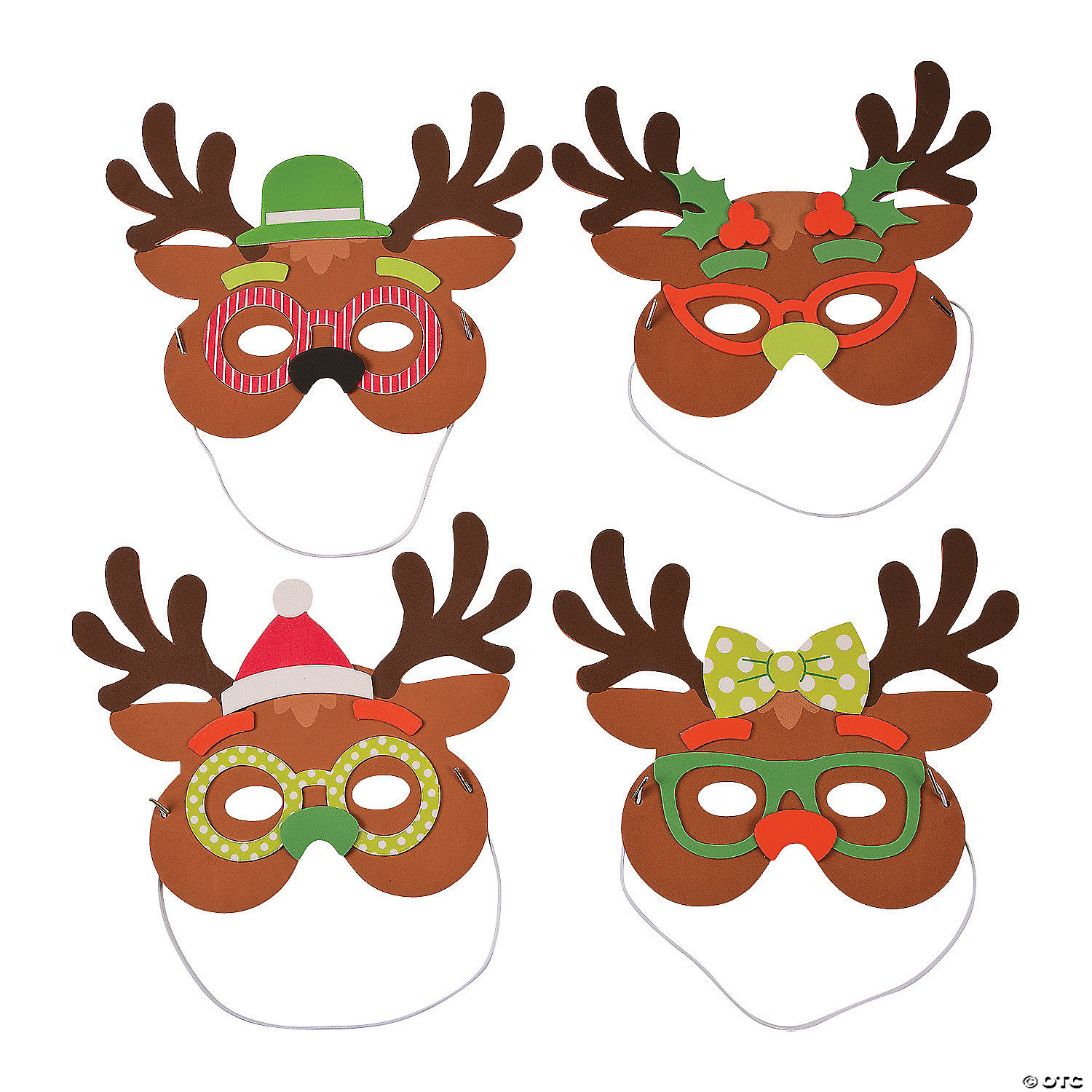 Foam Silly Reindeer Mask Craft Kit-12 Pack
