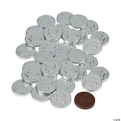Silver Chocolate Coins - 60Pk