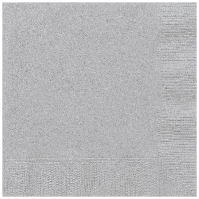 Silver Lunch Napkins - 20 Pk