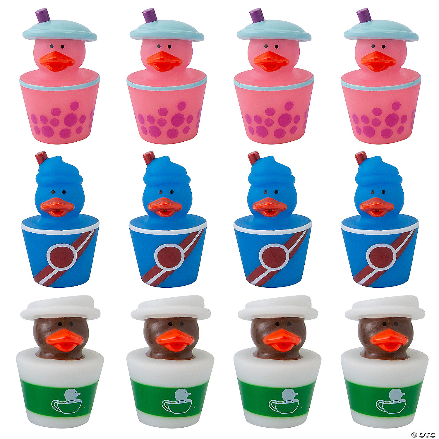 Fun Drink Coffee, Boba & Slushy Rubber Ducks-12Pk