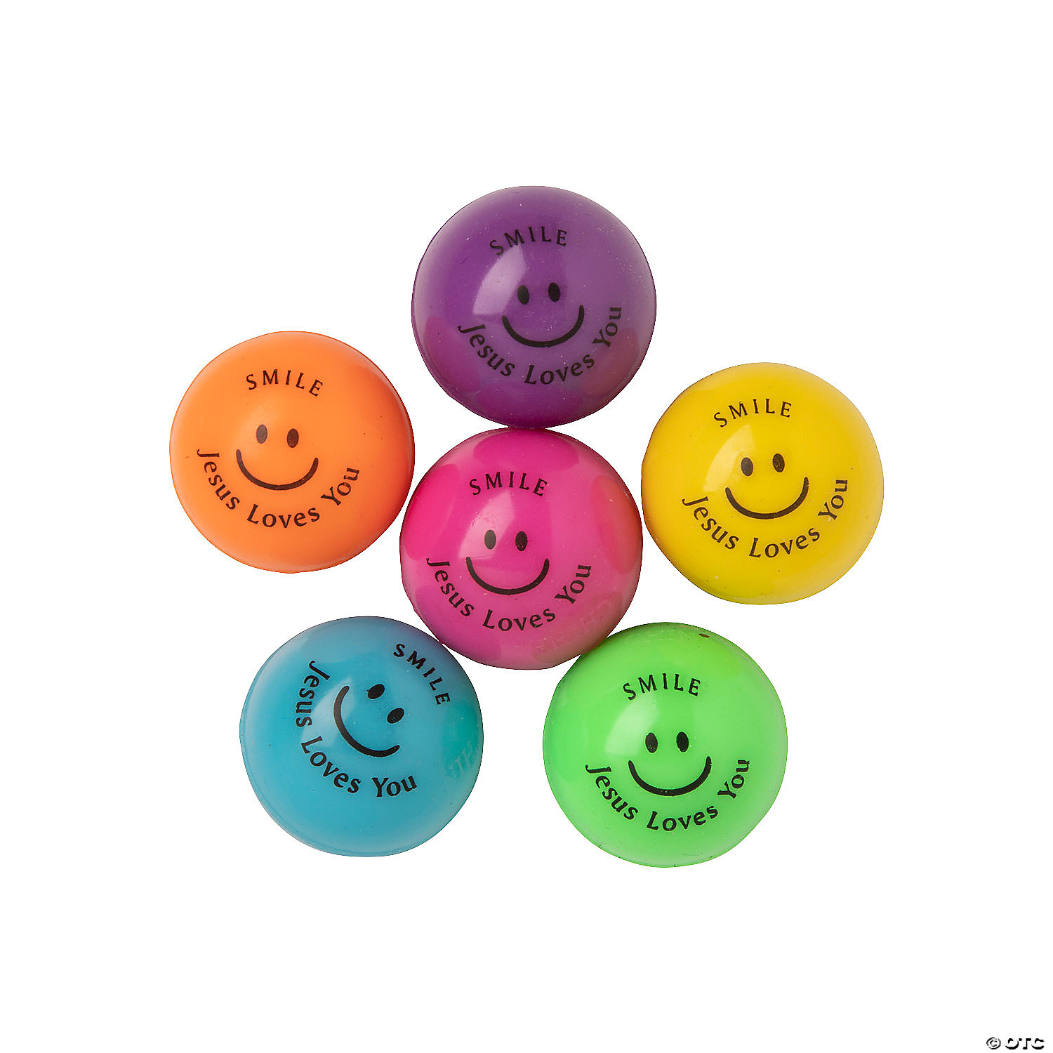Smile Jesus Loves You Bouncing Balls 48pc