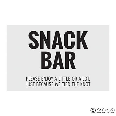 Reception Decorations Party Supplies Canada Open A Party   Snack Bar Sign 13910064 