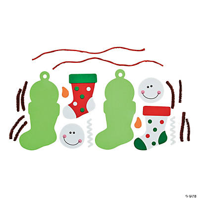 BULK Snowman Stocking Christmas Ornament Craft Kit-48Pk