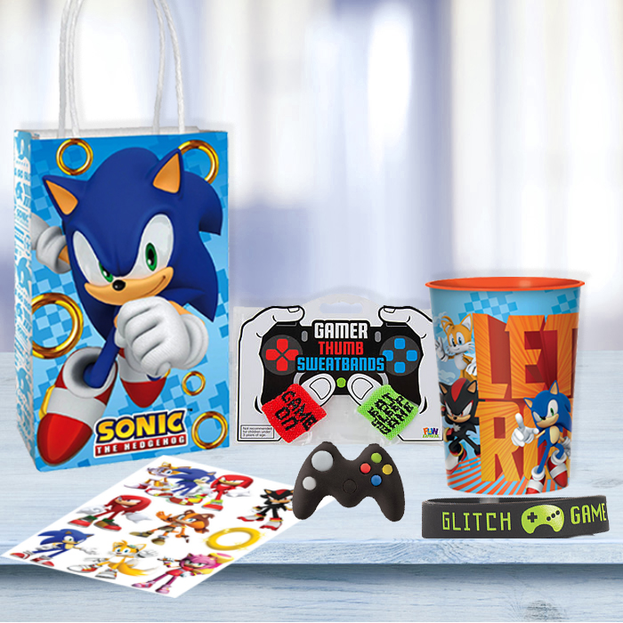 Sonic Birthday Party Supplies 30 PCS The Hedgehog Party Decoration Include  20 Pcs Gift Bags Candy