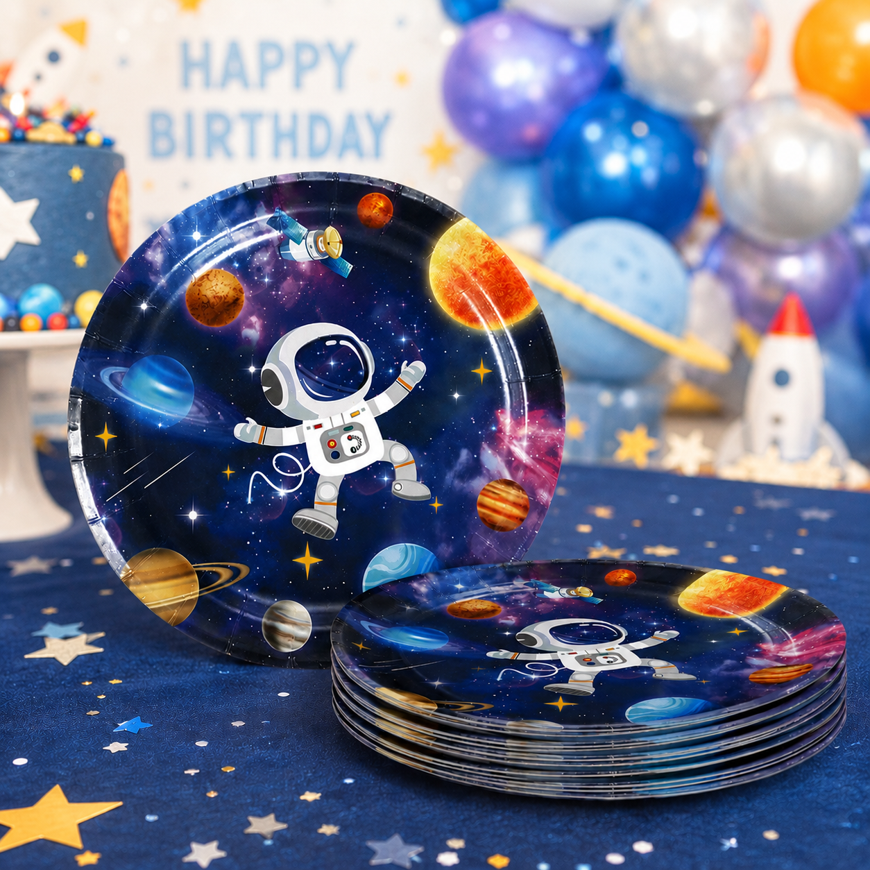 Space Premium Dessert Plates - 10 PK