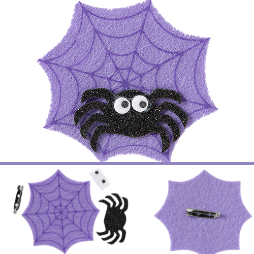 Glitter Felt Spider with Pinback Craft Kits - 12 Pack