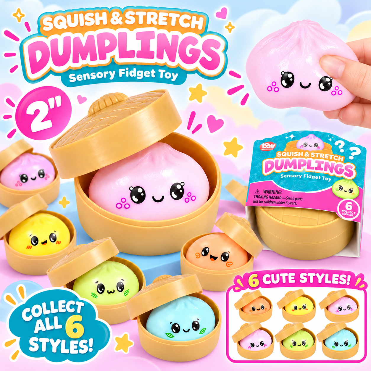 Squish & Stretch Pastel Dumpling Surprise 2