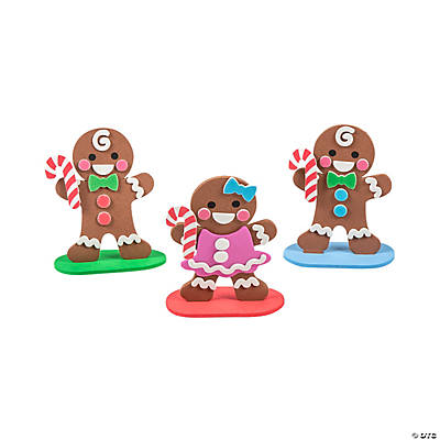 Gingerbread Character Stand-Up Craft Kit - 12 Pack