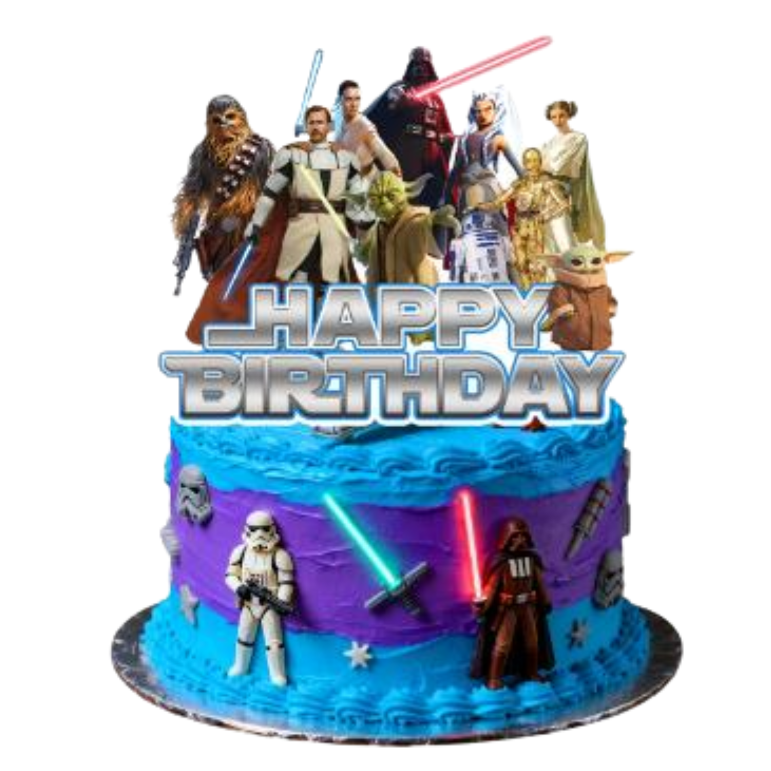 Star Wars Happy Birthday Large Cake Pick Topper