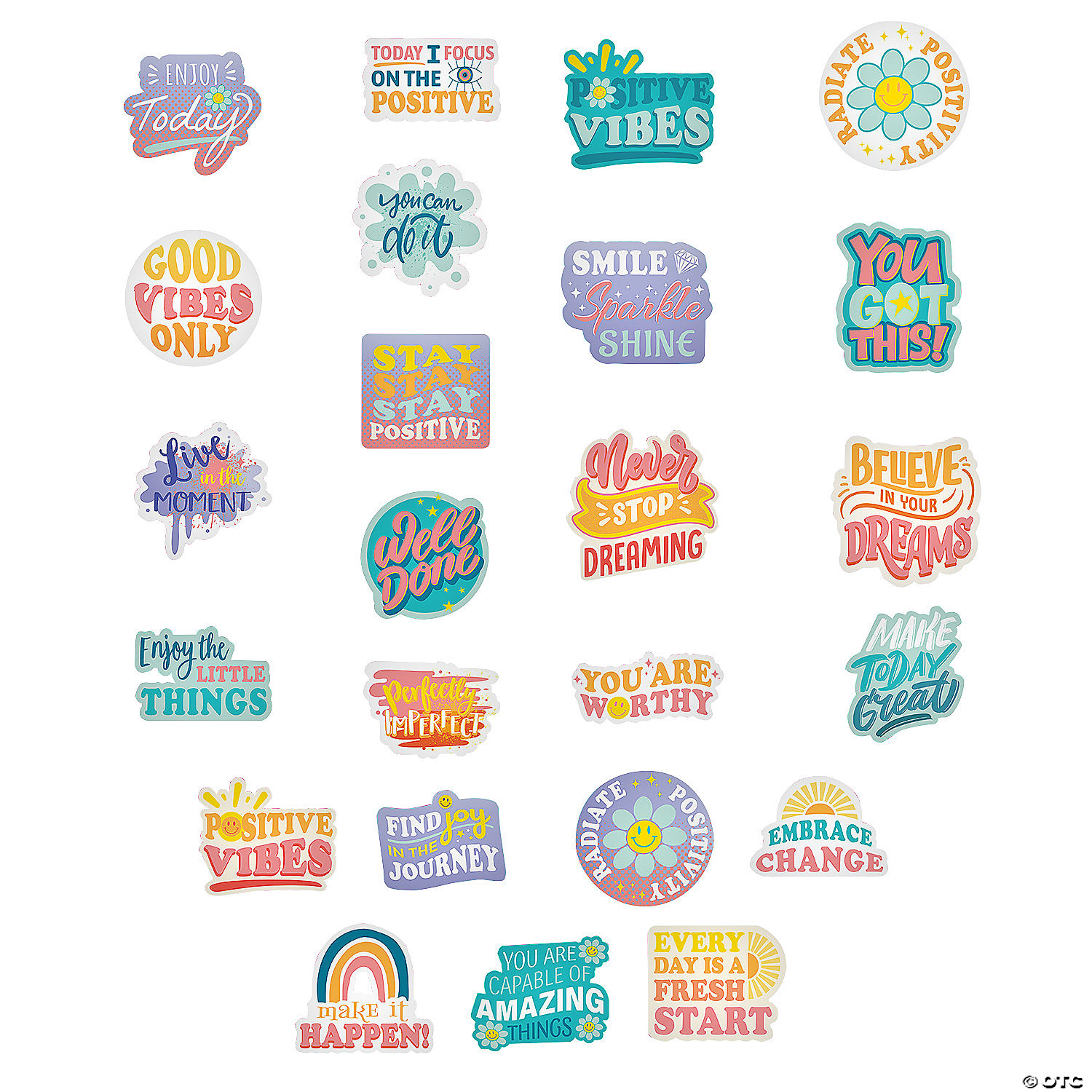 Positive Vibes Stickers Assortment-48Pk