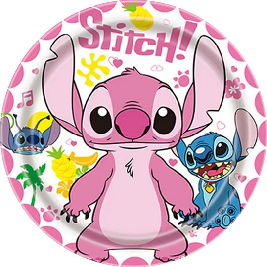 Lilo and Stitch Pink Dessert Plates - 10 PK