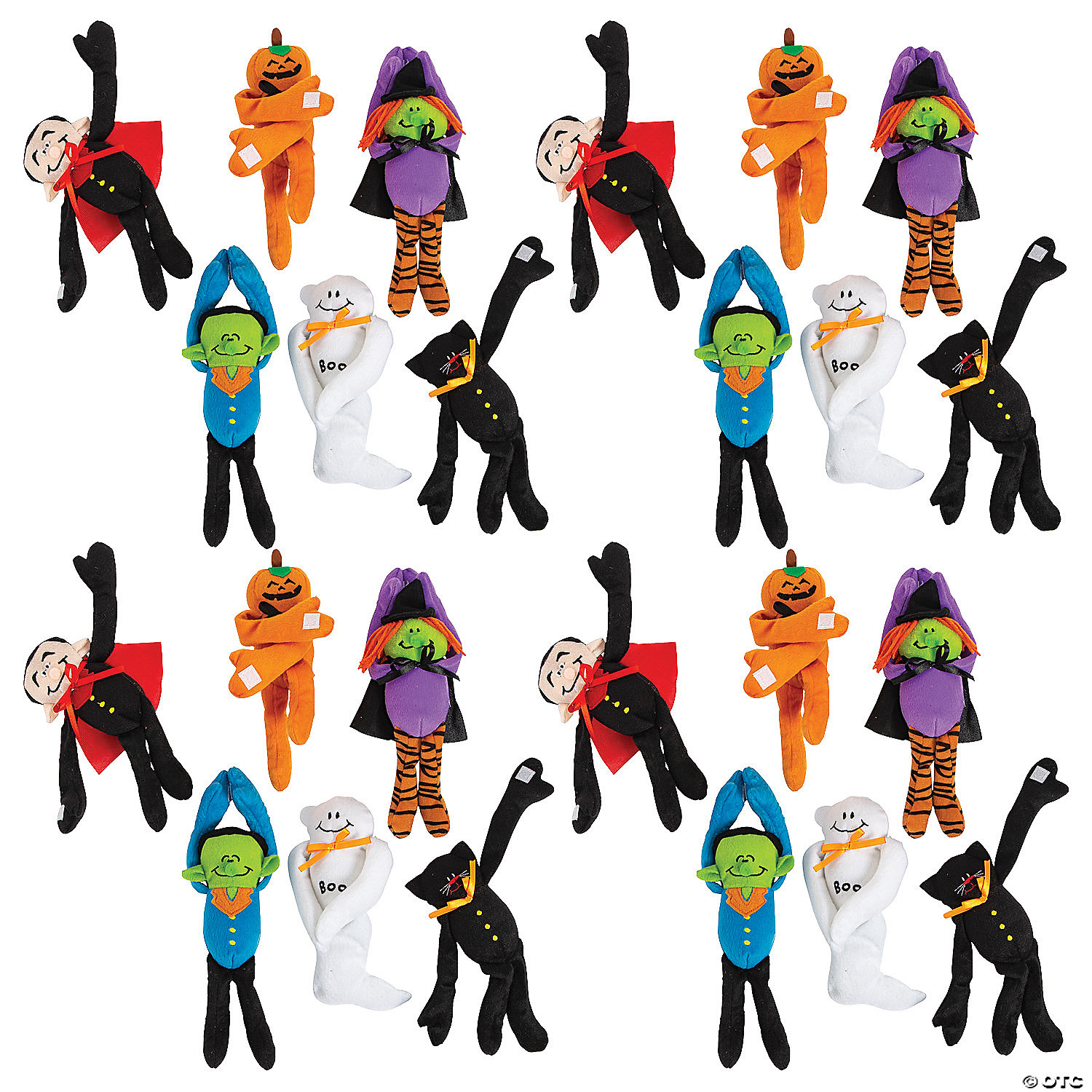 BULK Long Arm Halloween Plush Characters-72Pk