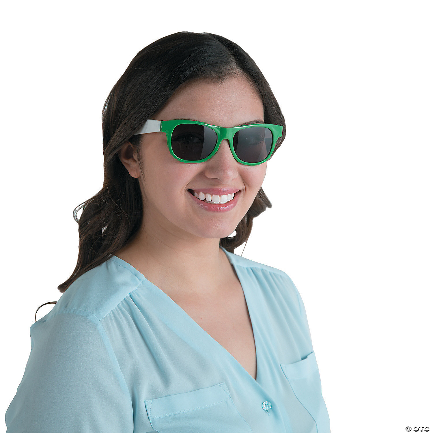 Adult Green & White Sunglasses 12 Pk