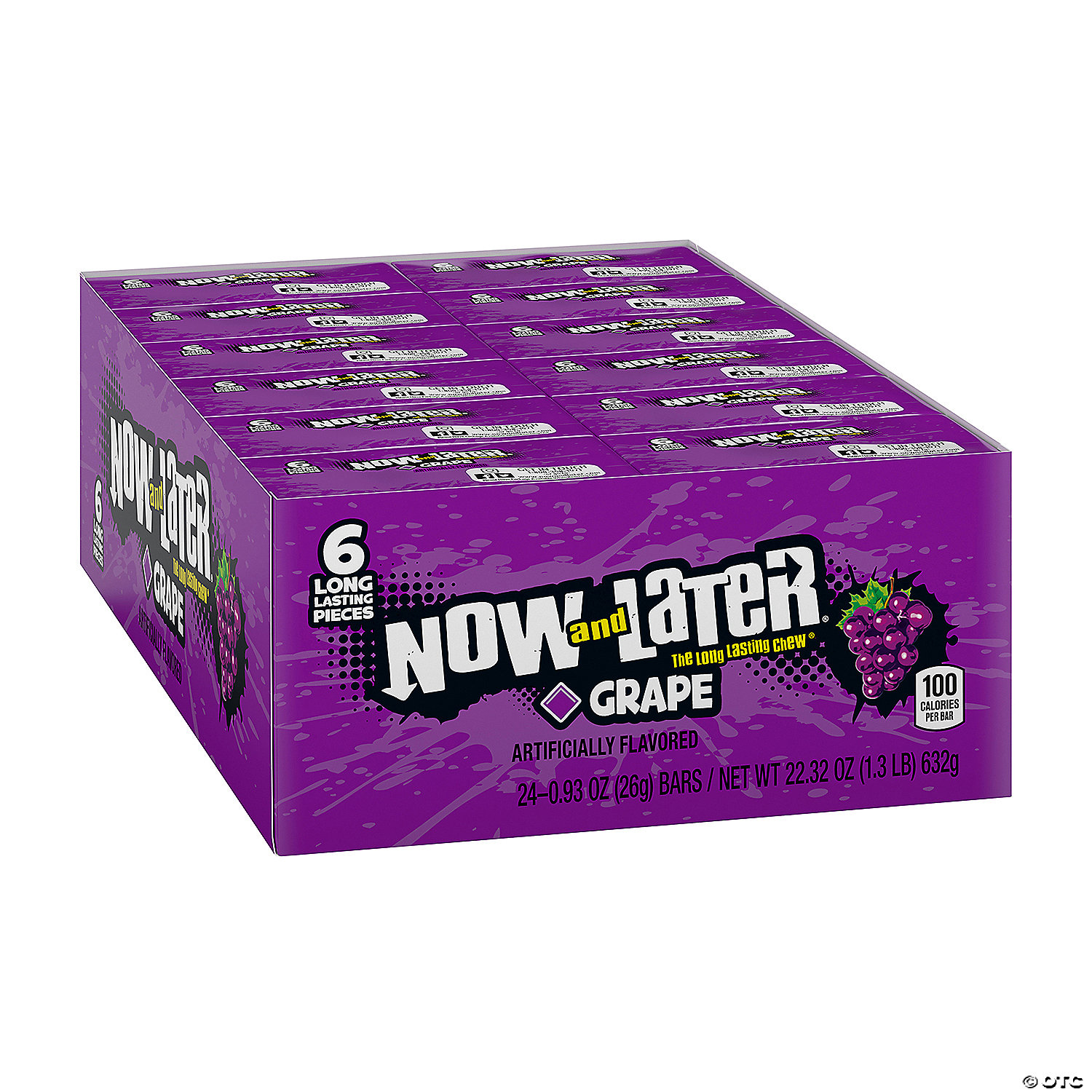 Now & Later Grape Fruit Chews Candy - 24 Pack