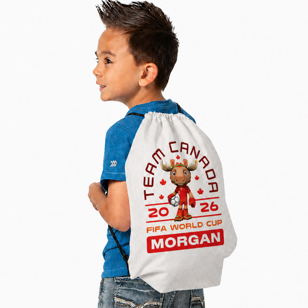 FIFA World Cup Canada Personalized Name Drawstring Backpack