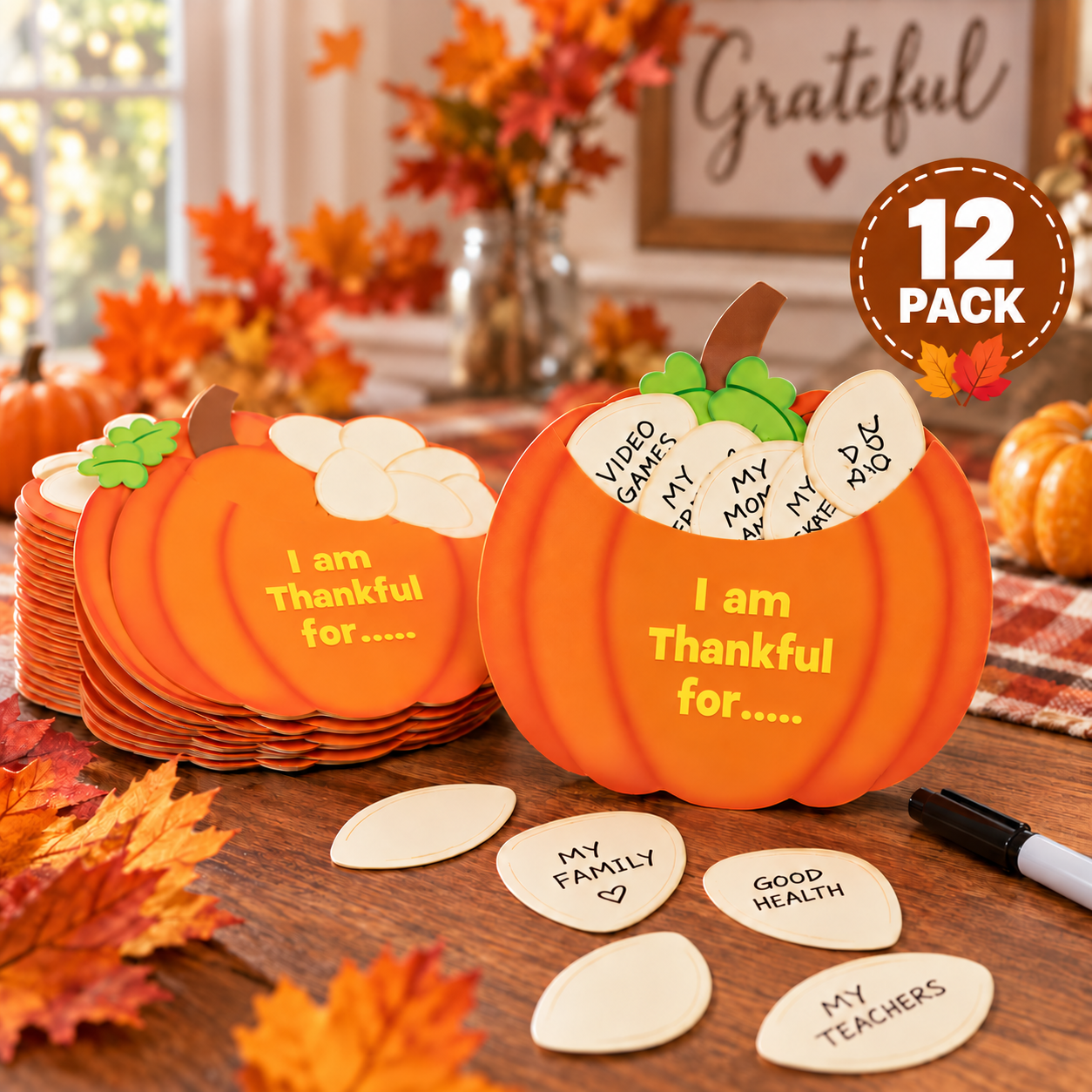 Thankful Pumpkin Craft Kits - For 12 Kids